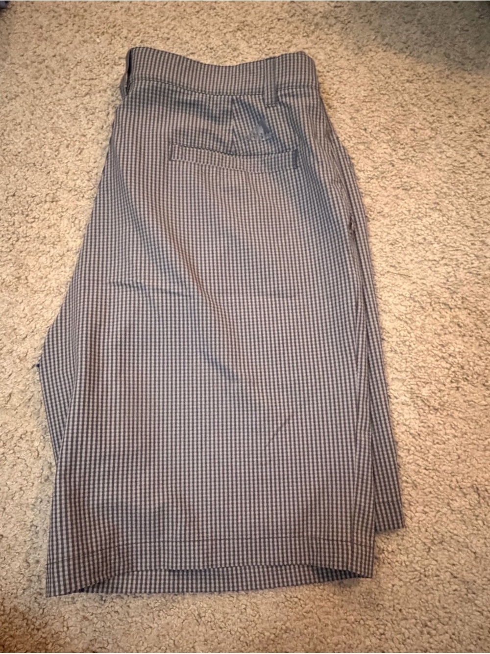 adidas Men's Gray Pinstripe Flat Front Golf Shorts - Picture 3 of 4